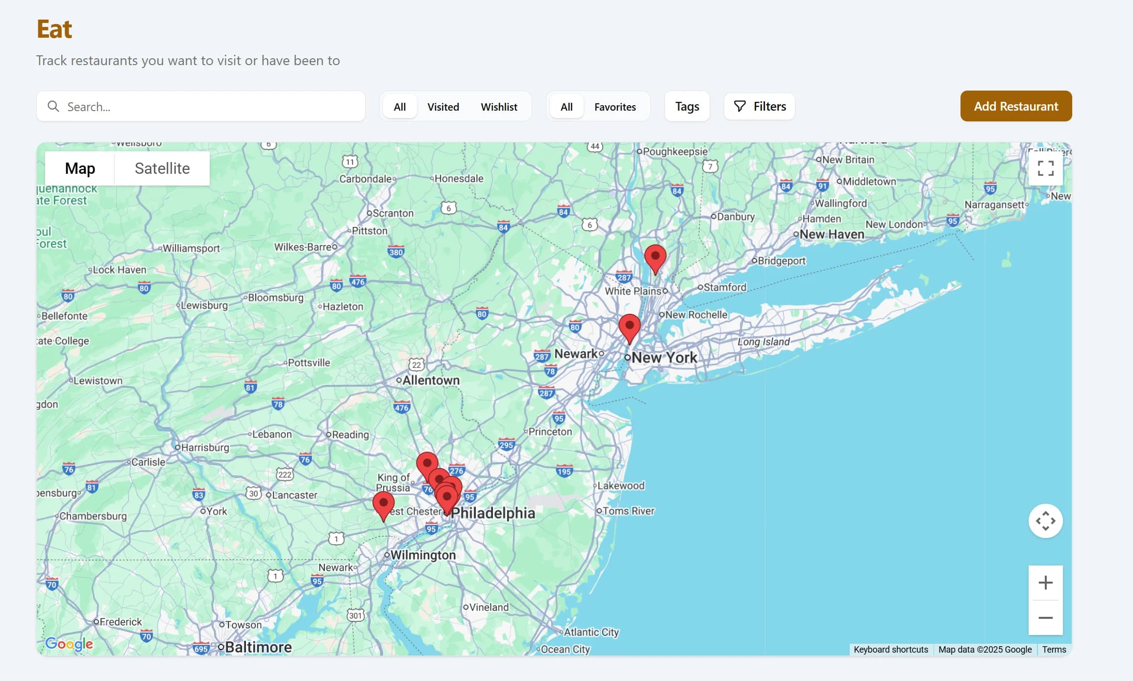 Crave List Map View